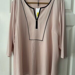 Calvin Klein Blush Pink Tunic with Black Trim NWT
